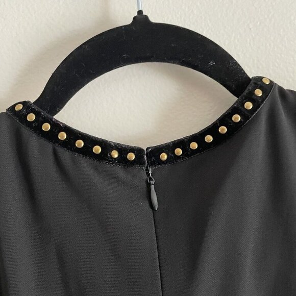 Calvin Klein Wmn S Black Lace Trim Riveted Sleeveless Zip Pullover Shell Blouse - Picture 8 of 8